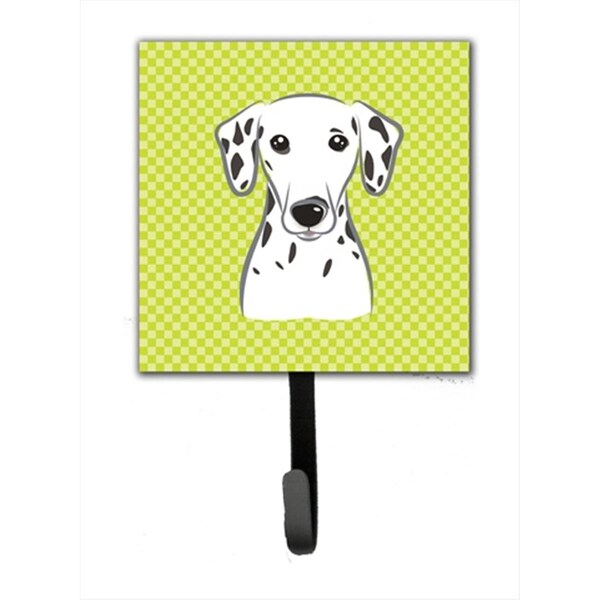Carolines Treasures Checkerboard Lime Green Dalmatian Leash or Key Holder- 4.25 W x 7 H In. BB1272SH4 - main